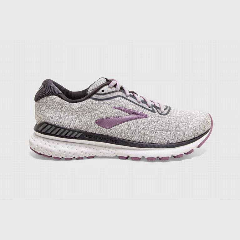 Tenis Brooks Adrenaline Gts 20 - Zapatillas Para Correr En Asfalto Mujer - Blancas / Gris / Moradas